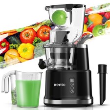 Aeitto Cold Press Juicer Slow Masticating Juicer Machine with Wide 3.3-in Chute