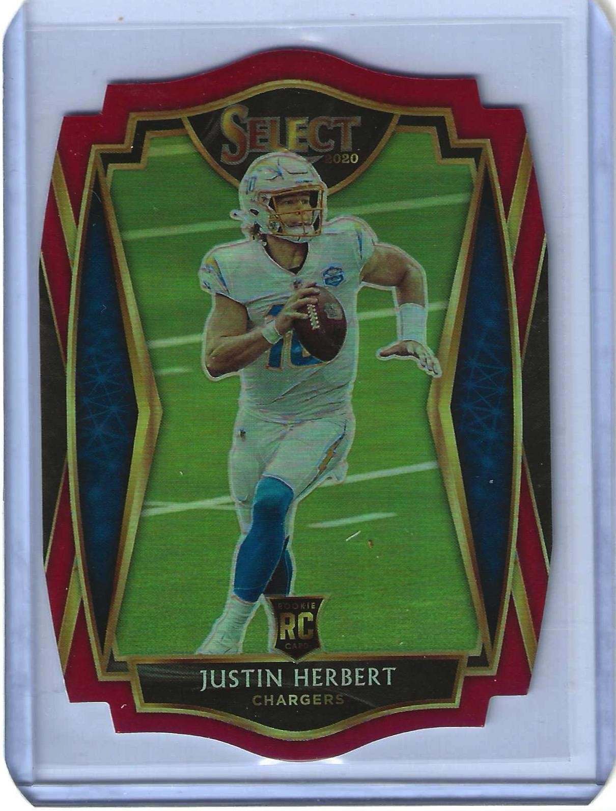 2020 Panini Select #144 Justin Herbert Red Die-Cut