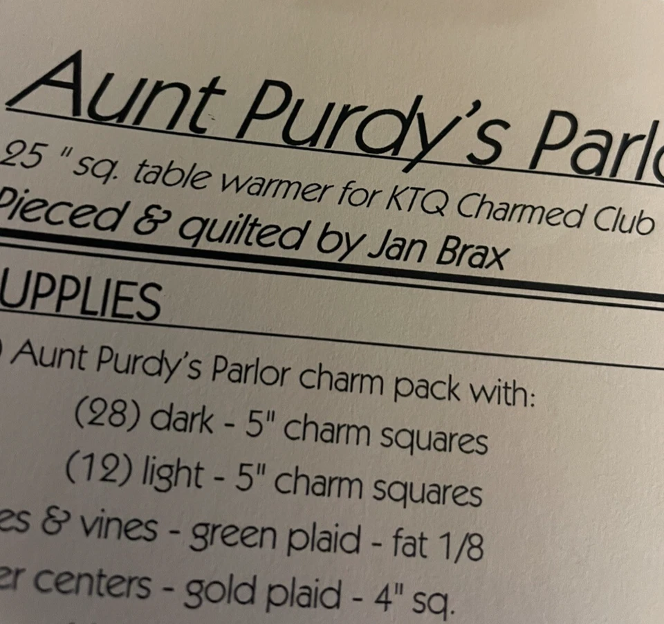 Cotton Fabric Charm Pack “Aunt Purdy’s Parlor” By Kansas Troubles For Moda 40 - Image 4 of 4