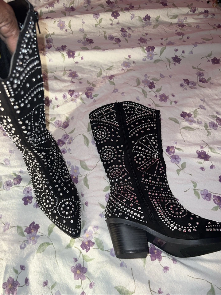 Botas Vaqueras Mujer 8.5 Estrás Botas Vaqueras Foto 2 de 4