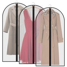 Gaomoeny 3 Long Garment Covers 60 x 140cm Zip Dress Clothes Storage Bags