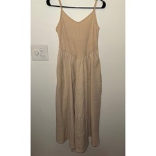 Mieazom Tan Fit & Flare Midi Dress Size M NWOT