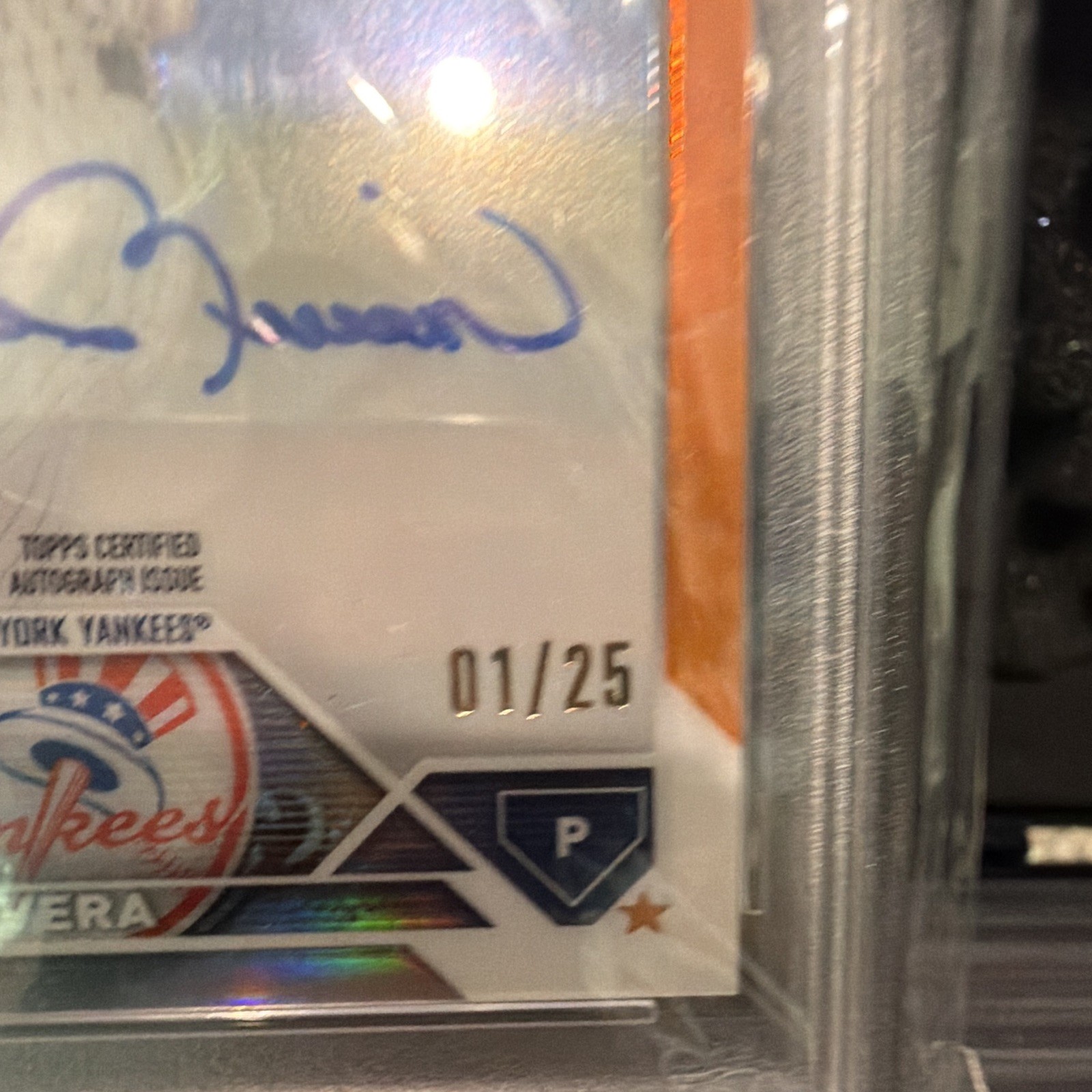 Topps 2023 Chrome Mariano Rivera Yankees CLA-MR Legends Auto Orange /25 PSA 10 view 3