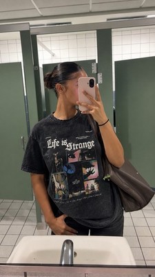 Life is Strange Oversized T-Shirt M | Acid Wash Vintage | Indie Gamer Aesthetic