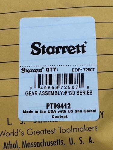 Starrett PT99412 Anti-Backlash Gear Assembly for 120 Series Calipers - NEW STYLE - 第 3/6 張圖片