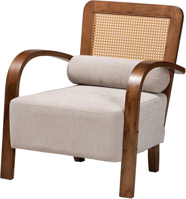 Sage Light Grey Chair with Walnut Brown Legs