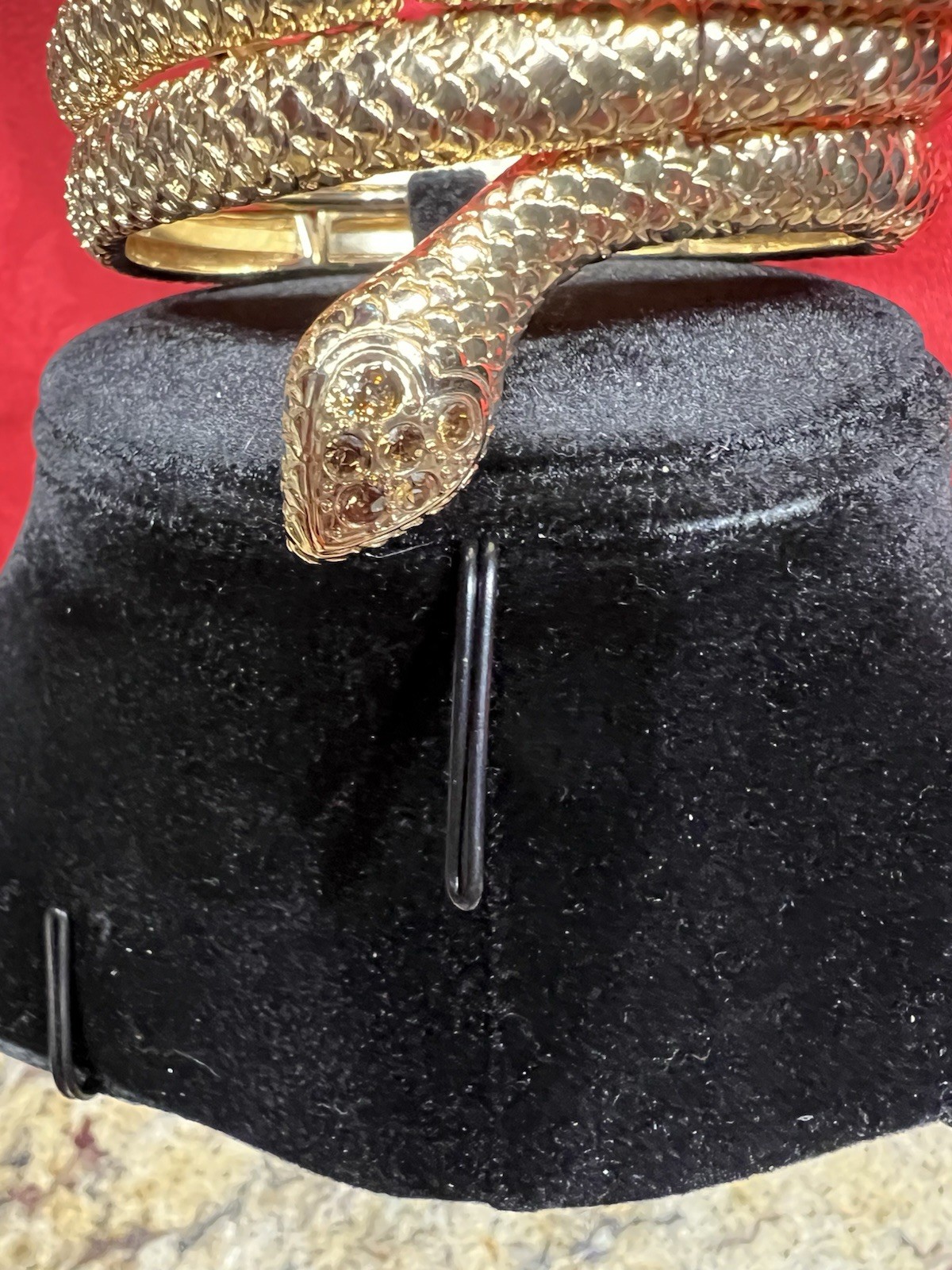 Statement crystal head snake flexible wrap cuff b… - image 4