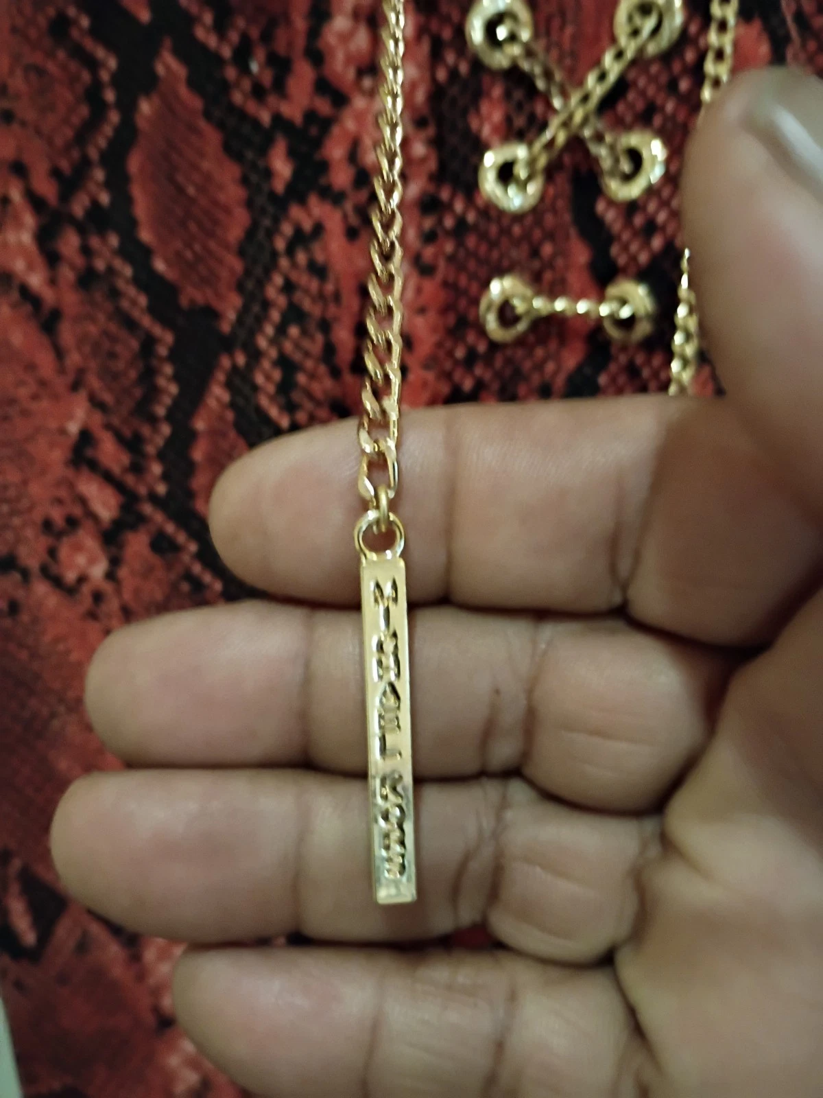 Abito MICHAEL KORS in jersey a catena arancione con stampa serpente logo oro Taglia M