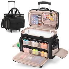 Rolling Sewing Machine Case with Multiple Pockets, Sewing Machine Bag with Wh...