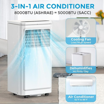 #ad 8000 BTU Portable Air Conditioners 3 in 1 Portable AC Unit for Rooms up to 350 $79.99