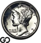 1943-D Mercury Dime, FULL Split Bands, Blast White Superb Gem BU++ FSB