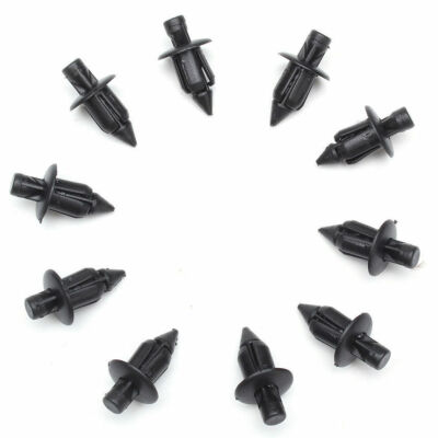 Verkleidung Clip Karosserie 6 mm Kunststoff schwarz Push In Panel Befestiger 10 Stück