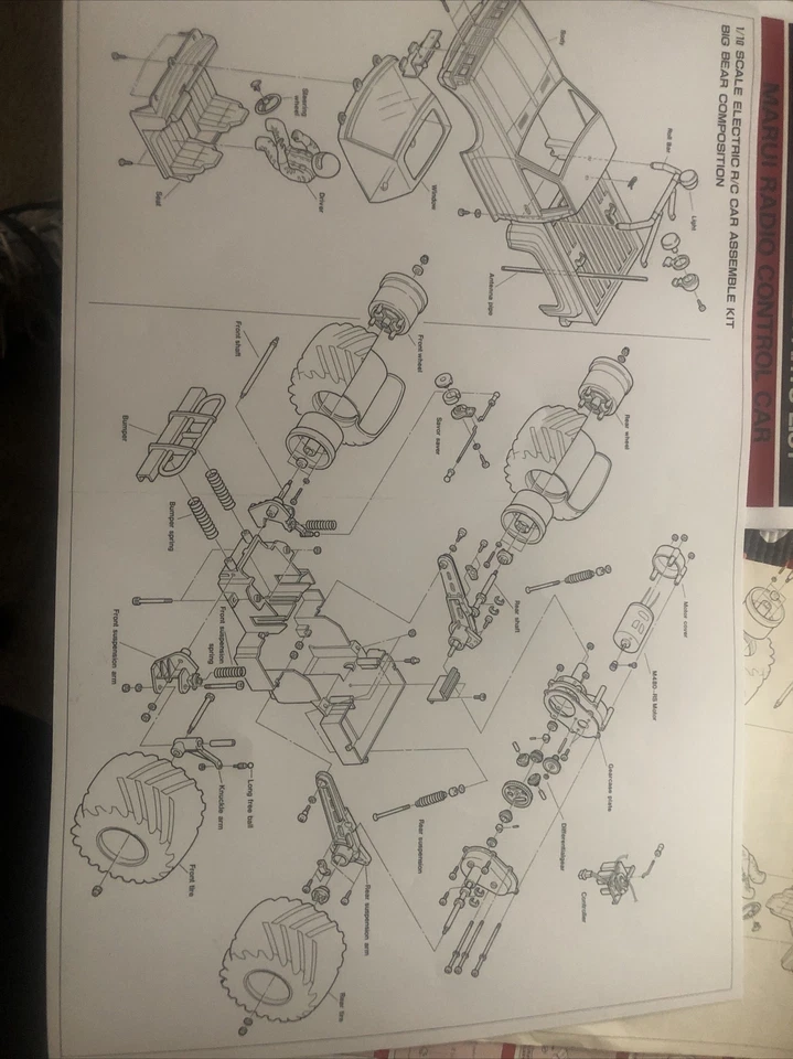 Marui RC Big Bear Nuevo Manual Copia a Color Más Páginas de Bonificación Foto 3 de 3