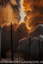 2019 8x10 PHOTO SPACE X ROCKET CAPE KENNEDY FALCON 9 CRS-18 ISS DRAGON PAD 40 8