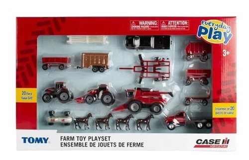 1/64 Case IH 20pc Farm Toy Tractor & Wagon Play Set TOMY ZFN44091 44091 - Picture 2 of 2