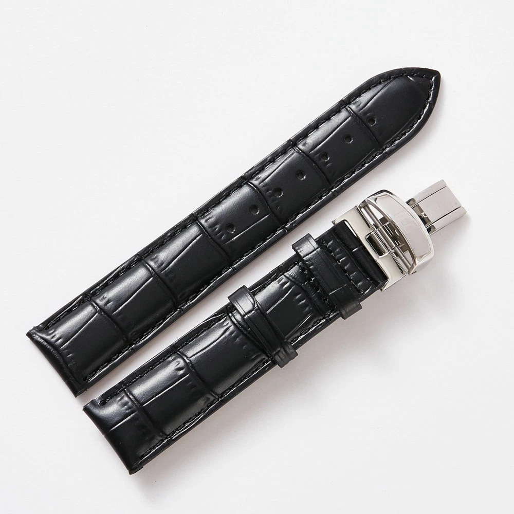 20mm BLACK Leather Watch Band Strap W/Clasp Made For Tissot T Classic Tradition