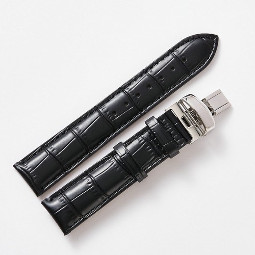 20mm BLACK Leather Watch Band Strap W/Clasp Made For Tissot T Classic Tradition - Afbeelding 1 van 8