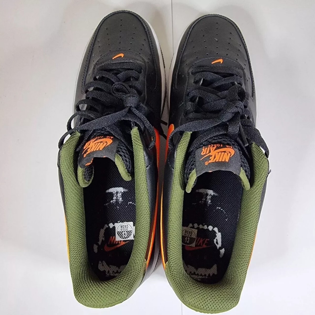 Men\'s Size 9 Nike Air‎ Force 1 \'07 LV8 Hoops - Black Total Orange Green Nike Air Force 1 07 LV8 Rough Green - Hoops DH7440-001  main image 2