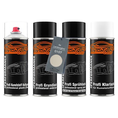 Autolack Spraydosen Set für Kunststoff für Lamborghini 0107 Bianco Canopus Perl