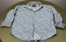 Robert Graham Shirt Mens ExLarge Blue Abstract Classic Fit Flip Cuff Long Sleeve