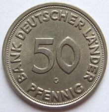 Coin 50 Pfennig 1950 g Bank of German States in almost uncirculated