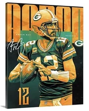 Aaron Rodgers Green Bay Packers Canvas 16x20 Football Quarterback