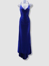  328 La Femme Women's Blue Ruched Jersey Gown Dress Size 6