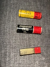 Vintage 3 Eversharp Red Top Lead Containers  And One Tin With  30 Pieces Of Lead