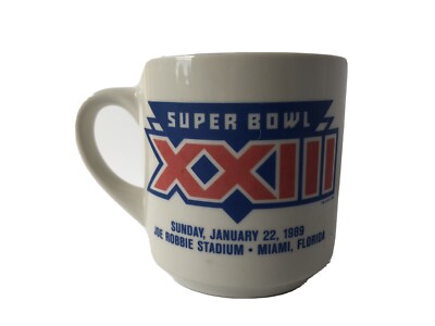 1989 Super Bowl XXIII Cincinnati Bengals NFL Football Mug Joe Robbie Miami  Cup | eBay