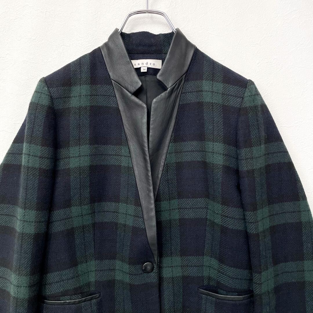 Sandro Check pattern tailored jacket, fully lined… - image 3