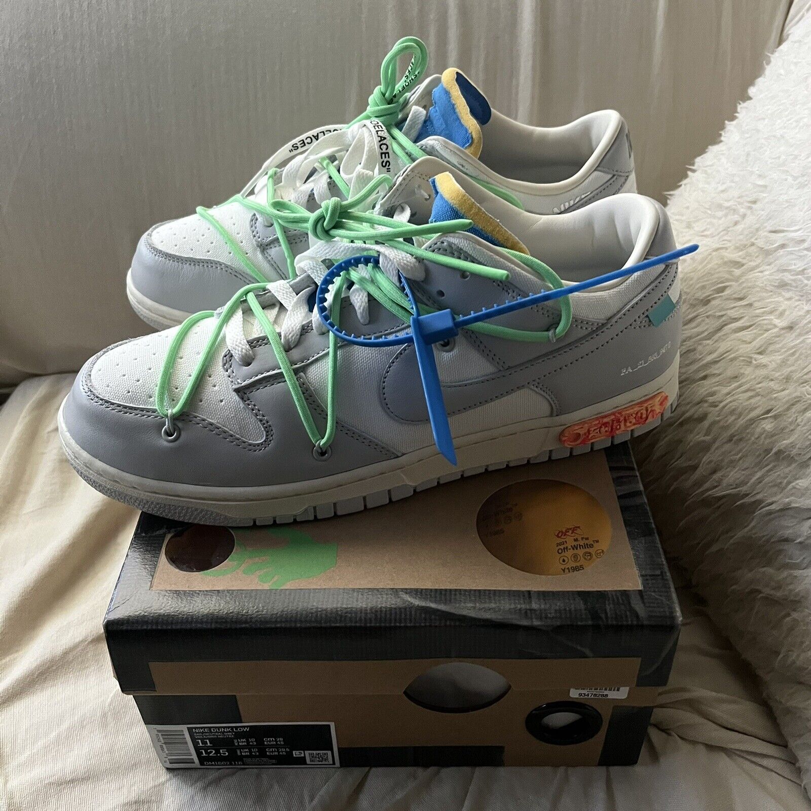 off white x nike dunk low grey Lot 26 