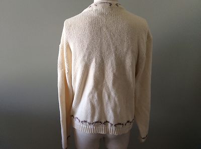 Cardigan Melbourne Elements Raime - Taille M - Couleur Crème Profond - Motif Fleurs - Coton Mélangé - Occasion Très Bon état