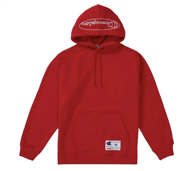 SWEAT À CAPUCHE SUPREME CHAMPION OUTLINE   ROUGE FONCÉ   HOMME MOYEN   100 % AUTHENTIQUE   NEUF AVEC ÉTIQUETTES