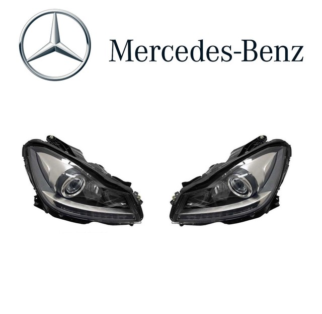 For Mercedes W204 Set Pair of Left & Right Headlight Assemblies Bi