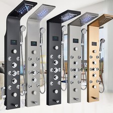 LED Shower Panel Tower System Rain Waterfall 6-Function Massage Jet W/Hand Spray