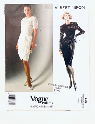 VOGUE Patterns  - Designer Albert Nipon - Dress and Top - Size 6-8-10 - No. 2492