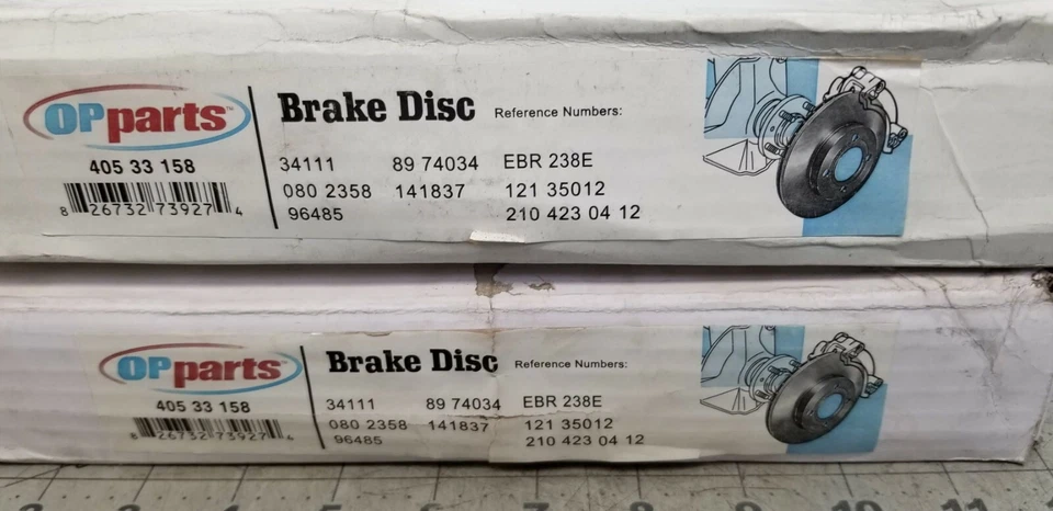 Juego de 2 rotores de freno de disco Chrysler Crossfire MB C230 SLK280 SLK300 SLK350 [A1S4] Foto 2 de 3