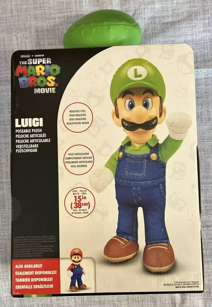 Super Mario Bros Le Film - Peluche posable de 14 - Luigi