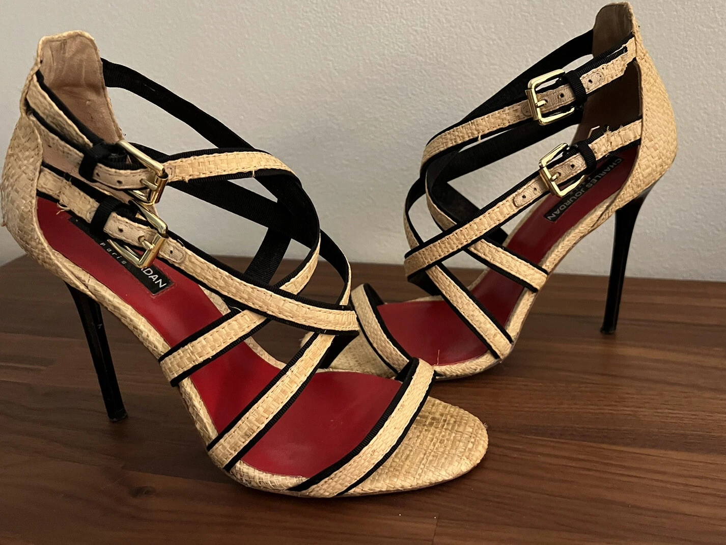 JORDAN Sandalo Charles Jourdan Paris Criss con cinturino a stiletto rattan 9