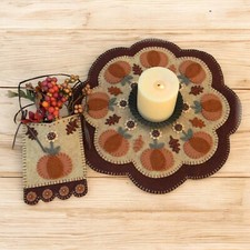 Pre-Washed Wool Blend Felt Penny Rug Kit - Autumn Beauty - Candle Mat Kit