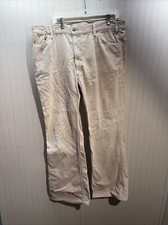 Vintage 1970s LEVIS Big E Beige Mens Corduroy Pants Bell Bottom 11  Leg 39X30