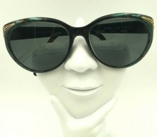 Vintage Marchon Sun Valley Black Green Gold Oval Sunglasses FRAMES ONLY