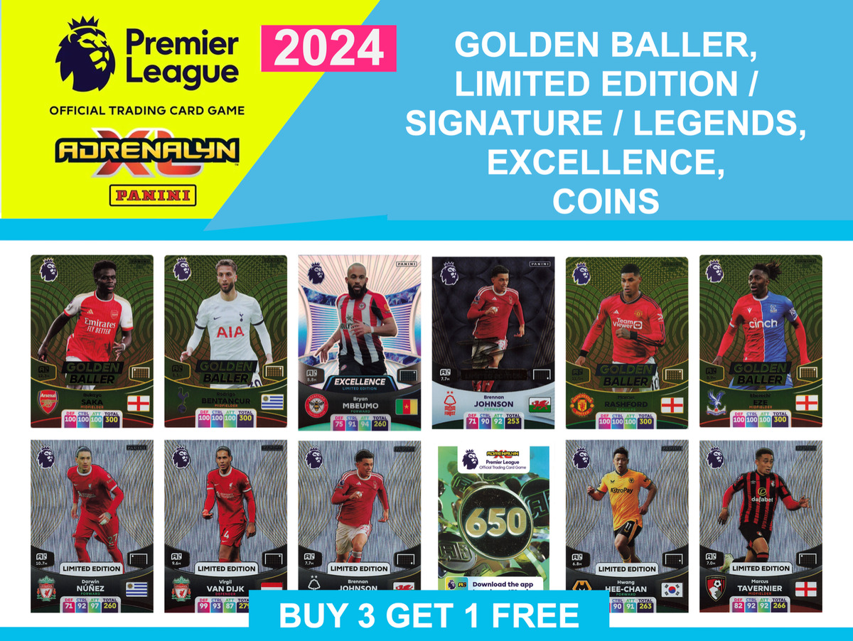 PANINI PREMIER LEAGUE ADRENALYN XL 2024 GOLDEN BALLER, LIMITED EDITION/AUTOGRAPH