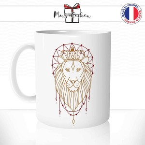 Détails Sur Mug Lion Origami Dessin Mandala Animal Roi Couleurs Feu Tasse Personnalisée