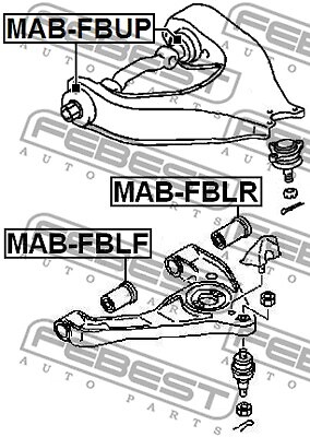 MAB-FBLF FEBEST Control Arm-/Trailing Arm Bush for MITSUBISHI
