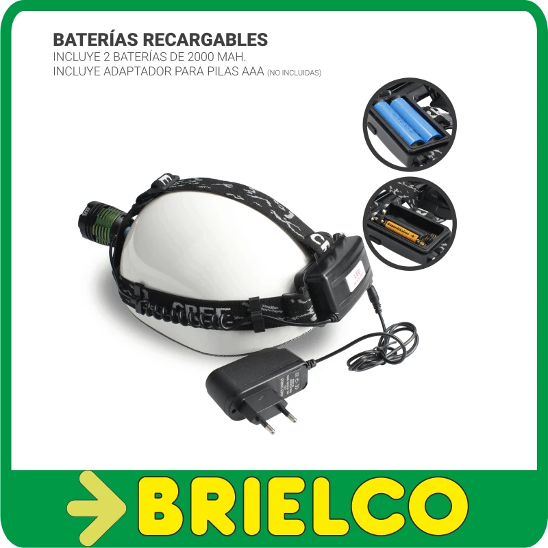 LINTERNA FRONTAL DE LED RECARGABLE 10W ZOOM ALCANCE DEL HAZ DE LUZ 600M BD5480 - Imagen 3 de 4