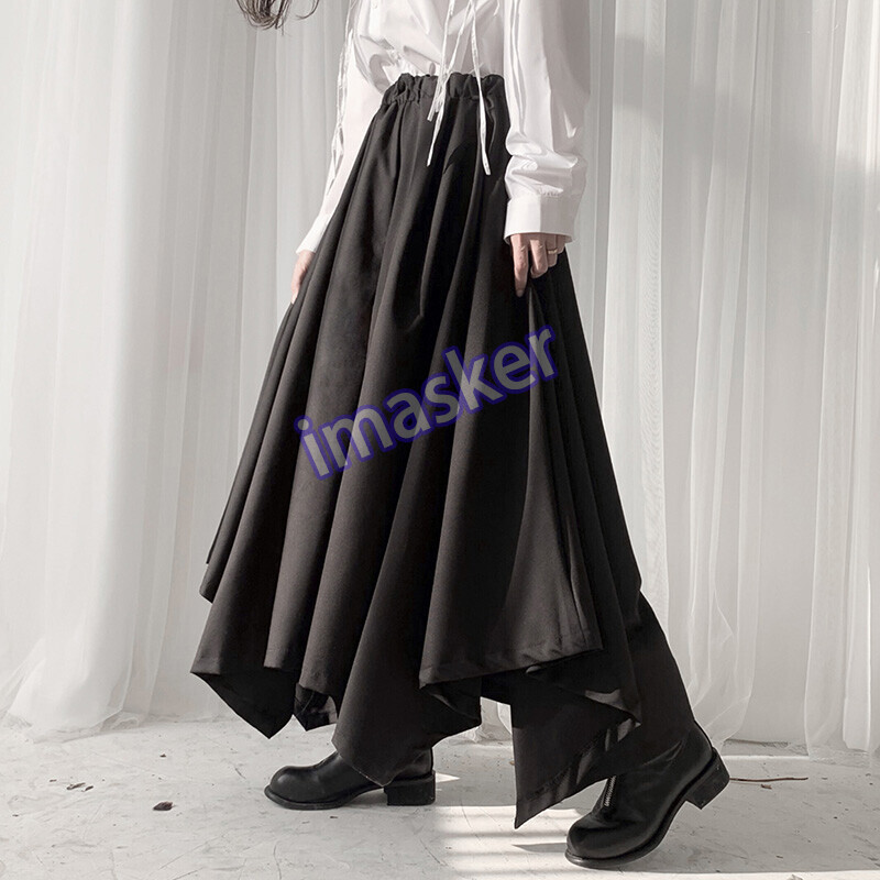 Gothic Punk Womens Wide Leg Dress Pants Baggy Loose Harem Pants Trousers Casual