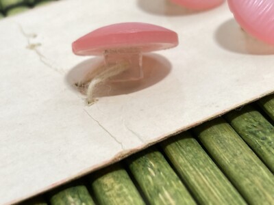 Vintage Streamline Buttons Pink Iced Round Texture Shank 5/8