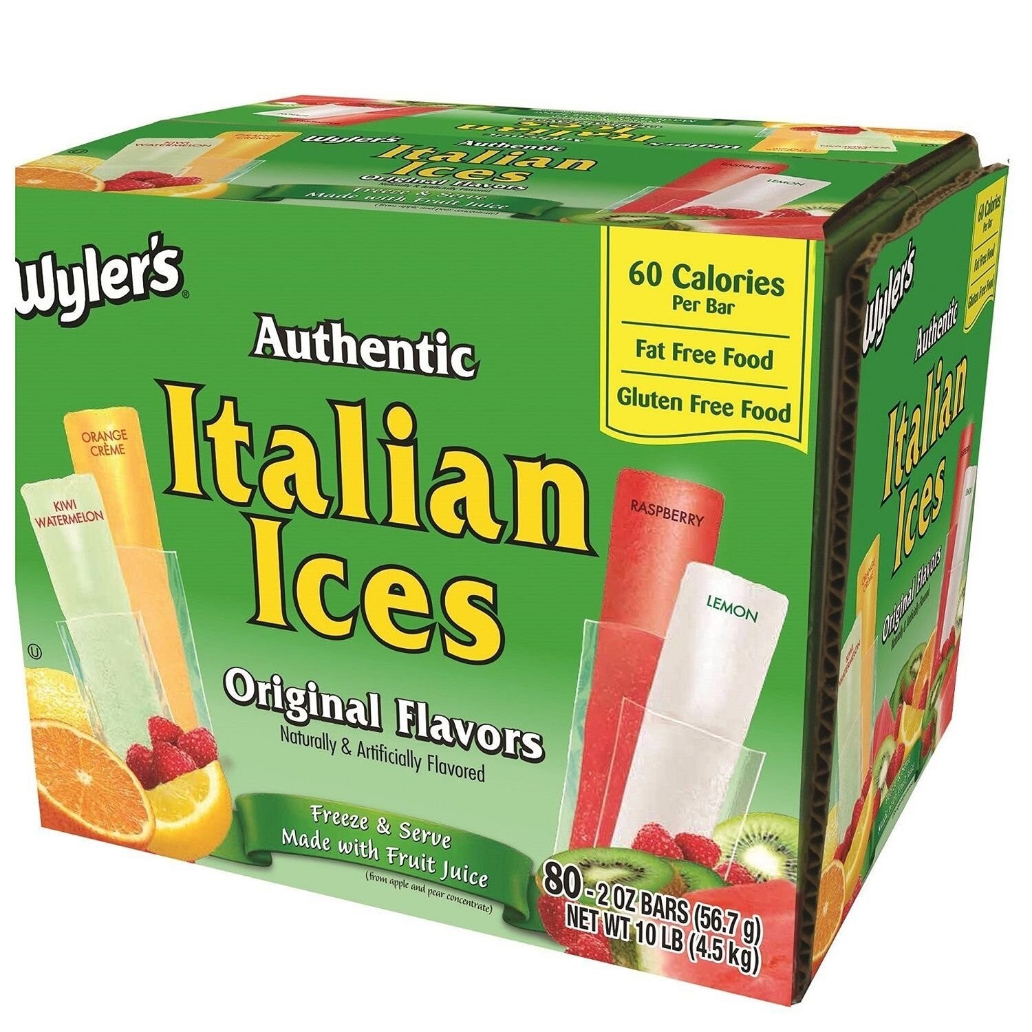 Wylers Italian Ice Freezer Bar 2 Oz 80 Count Ebay 
