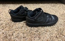 NIKE Court Borough Low 2 Toddler 9C BQ5453-001 Black/Black/Black